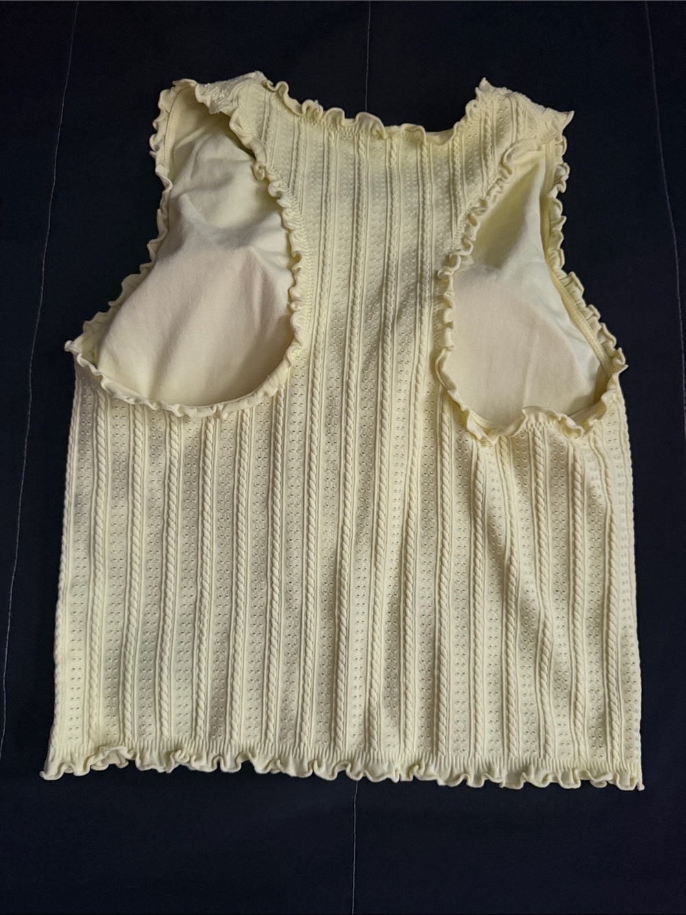 JoyLab Yellow Ruffled Edge Knit Tank - Picture 4 of 4